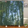 3D printing misty forest bathroom shower curtain green natural landscape home decoration curtain with hook curtain 211116