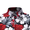 Masculina tropical manga curta floral impressão praia aloha camisa havaiana verão botão casual down party holiday chemise 3xl 210522