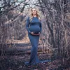 Kvinnors moderskapsfotografering klänning golvlängd mjölk silke lång klänning för moder graviditet klänning klänning gravida kläder nya