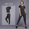 OLOOEY Women's Sportswear Yoga Sets Jogging Kleding Gym Workout Fitness Training Yoga Sport T-shirts + Broek Running Clothoes Suit Q190521