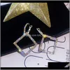 Charm Jewelry Drop Delivery 2021 925 Sier Needle Euramerican Hyperbole Set Diamond Square Fashion Female Korea Long Style Personality Earring