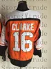 CCM Vintage Jersey de hockey 27 Ron Hextall 88 eric Lindros 16 Bobby Clarke 28 Giroux Orange Jersey 1 Bernie Parent 7 Bill Barber Retro Maillots de glace Blanc Noir cousu