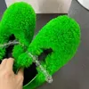 2021 Automne hiver plate talon pantoufles de laine femmes sandales de fourrure confort extérieur chaussures de loisirs