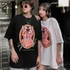 T-shirts Chemise Hip Hop Harajuku Streetwear Hommes Dessin animé Deux filles de lapin Imprimer T-shirt à manches courtes Coton Casual Loose Tops 210602