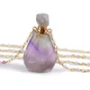 HD00916 Natural Gemstone Bottle Colorful orite Perfume Bottle sential Oil Perfume Pendant Necklac82422544782773