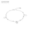 Kobiety Czysty 925 Sterling Silver Love Heart Cyrkon Anklet do Lady Decoration Biżuteria Akcesoria do stóp Dress Up Girl