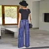 Casual Wide Leg Pants Women Retro Loose Tie-dye Print Elastic High Waist Bohemia Female Trousers Autumn Fashion Long Sweatpants 210507