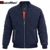 MAGCOMSEN, chaqueta de bombardero gruesa de invierno para hombre, abrigo de piloto, chaqueta universitaria informal, ropa de béisbol a la moda, chaqueta militar acolchada del ejército 210819