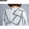 DIMANAF Summer Jackets Coats Women Clothing Vintage Print Striped Lady Outerwear Loose Casual Zipper Cardigan Thin Oversize 211014