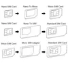 Noosy Nano 4 in 1 Dönüştürücü Adaptörü Cep Telefonu SIM Kart Aksesuarları Tüm Mobil Cihazlar için