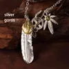 قلادات Takahashi Goros Jewelry 925 Sterling Prendant Feather Charm Vintage Thai Silver Eagle Chain for Men and Women Y18013266