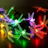 HONANA DX-334 20 LED Dragonfly Kleurrijke String Lights Solar Powered Night Light Garden Home Decor - Blauw