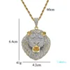 Chain Big Pendants Mens Jewelry Hip Hop Luxury Designer Necklace Bling Diamond Lion Animal Rapper DJ Accessories294w