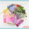 Packaging Display Jewelry100pcs Moon Star Dstring Organza Sacs Small Jewelry Gift Sac Poux Pouchures Drop Livraison 2021 RG1IZ246C