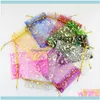 Packaging Display Jewelry100Pcs Moon Star Dstring Organza Bags Small Jewelry Gift Bag Pouch Pouches Drop Delivery 2021 Rg1Iz