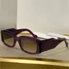 Lunettes de soleil hommes 0071SS femmes lunettes mode street style lettre motif cadre conception all-match noir blanc rayures zébrées carré violet version haute UV400 avec boîte