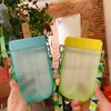 Coupe de paille mignonne en plastique bouteille d'eau de popsicle en plein air jus transparent tasse à boire créative tasse d'étudiant pour enfants adultes 210923