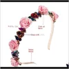 Headbands Jewelry Drop Delivery 2021 Alloy Color Rhinestone Fabric Flower Crown Hair Womens Super Flash Inlaid Glass Diamond Show Brides Head