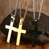 Délicat Hommes En Acier Inoxydable Croix Pendentif Colliers Hommes Lettre Gravée Avec Un Seul Coeur Religion Foi Crucifix Charme Chaîne En Titane Pour Cadeau