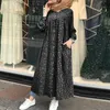 Muslim Dress Women Retro Printed Shirt Dress Vestidos Female Button Maxi Dresses Female Polka Dot Robe Femme Oversized 210712