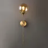 Duvar lambası Modern Cam Ball Sconce Armatür Altın Başucu Armatür Işık Oturma Odası Dekor Koridor Aydınlatma Luminairewall