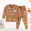 0-2-летний детская одежда набор зимних хлопчатобумажных новорожденных мальчиков девушки одежда 2 шт. Детские пижамы унисекс детские комплекты одежды G1023