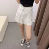 Summer Women Elegant Stripe Shorts With Belt Pocket Pleated Casual Office Wear Short Zipper Fly Fashion Spodenki Damskie 210515