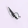 Cartoon Cute Cat Knife Funny Dagger Shape Women Brooches Simplicity Pop-enamel Pin Lapel Badges Brooch Jewelry Exquisite Personality