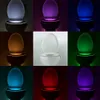 8 16 Farben LED-Toiletten-Nachtlicht, bewegungsaktiviert, lichtempfindlich, Dämmerung bis Morgengrauen, batteriebetriebener Lampenkörper, Ein-Aus-Sitzsensor, PIR 1042627