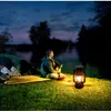 Beschermbare zonnecampinglichten LED VINTAGE LANTERN OUTDOORGANGEN LAMMEN METAL Antiek USB -laadlicht voor tuinwerf Decor Wandelen