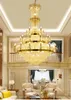 American Crystal Chandeliers Lights Fixture LED 현대 유럽의 큰 긴 샹들리에 3 색 어두운 홈 실내 조명 직경 120cm 150cm