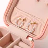 Hoop & Huggie Stainless Steel Mini Pearl Circle Shape Earrings For Women French Vintage Female Jewelry