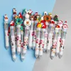 20st / lot Cute Christmas Santa Claus 10 färger Ballpoint Pen Kawaii Retractable Rollerball Pen Present Skola Kontor Skriverier 220110