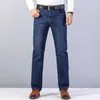 Calça jeans outono algodão homens estiramento estilo clássico moda casual business calça solta 9536 27-40 210723