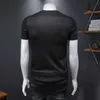 Yaz T Gömlek Erkekler Yüksek Kaliteli Nakış Kısa Kollu T Shirt Casual O-Boyun Tops Tees Streetwear Giyim Artı Boyutu M-5XL 210527