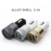 USB Car Charger Dual USB 2 Port Fast Charging Aluminum Alloy Adapter Universal Large Capacity