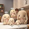 Mignon peluche lapin en peluche peluches lapin enfants oreiller poupée cadeaux créatifs pour enfants bébé accompagner sommeil jouet 223243 cm 2107285986082