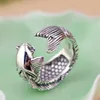 Cluster Rings S925 Sterling Silver Vintage Thai Ring for Women Open Justerbar karp Guldfisk Kvinna