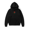 Erkek Hoodies Sweatshirts Harajuku kapüşonlu sweatshirt moda sokak giysileri gül çiçek baskı kapşonlu üst kazak kıyafetleri