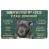 3D Printed Please Remember Pitbull Dogs House Rules Custom Doormat Non Slip Door Floor Mats Decor Porch 04 220301