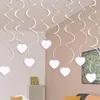 1 confezione / 6 pezzi Love Heart Soffitto appeso a spirale Piral Ghirlanda Decorazione di nozze Ornamenti per feste di San Valentino Decorazioni fai-da-te