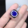 Cluster ringen 4 natuurlijke saffier herenring, super sfeer. 925 Pure zilver verandert niet van kleur. Certificaat. Producten