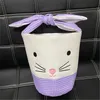 Lapin de Pâques Sacs Baril Seau Panier Plaid Patchwork Dessin Animé Lapin Oreille Bowknot Toile Sac Fourre-tout Cadeaux du Nouvel An Bonbons Aux Oeufs Sac À Main