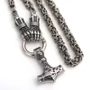 ペンダントネックレスハンマーMjolnir Fist Rune Necklaceステンレススチールメンジュエリーノルスバイキング1744752