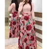 OUFISUN Yaz Rahat Tam Kollu Ince Uzun Elbise Moda O-Boyun Baskı Parti Vintage Bayan ES Vestidos Artı Boyutu 5XL 210517