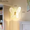Lampes murales moderne cristal papillon lampe LED applique miroir lumière chambre d'enfants salon maison luminaires décor industriel