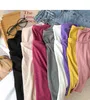 Casual o Neck Solid Färg Kortärmad T-shirt Kvinnor Toppar Sommar Koreanska Tight-Fitting Stretch Outer Wear Bottom Top 210420