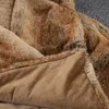Stripe faux bont dekens acryl slaapkamer woonkamer dutje home textiel zachte comfortabele draagbare duurzame deken