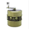 4 Layers Smoking Metal Hand crank Grinder 55mm with Skull Print Herb Tobacco Abrader Crusher Grinding Device