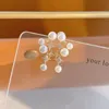 Corea diseño de moda joyería de moda 14k oro electrochaplating elegante perla zircon star pendientes mujeres regalo accesorios de boda stud
